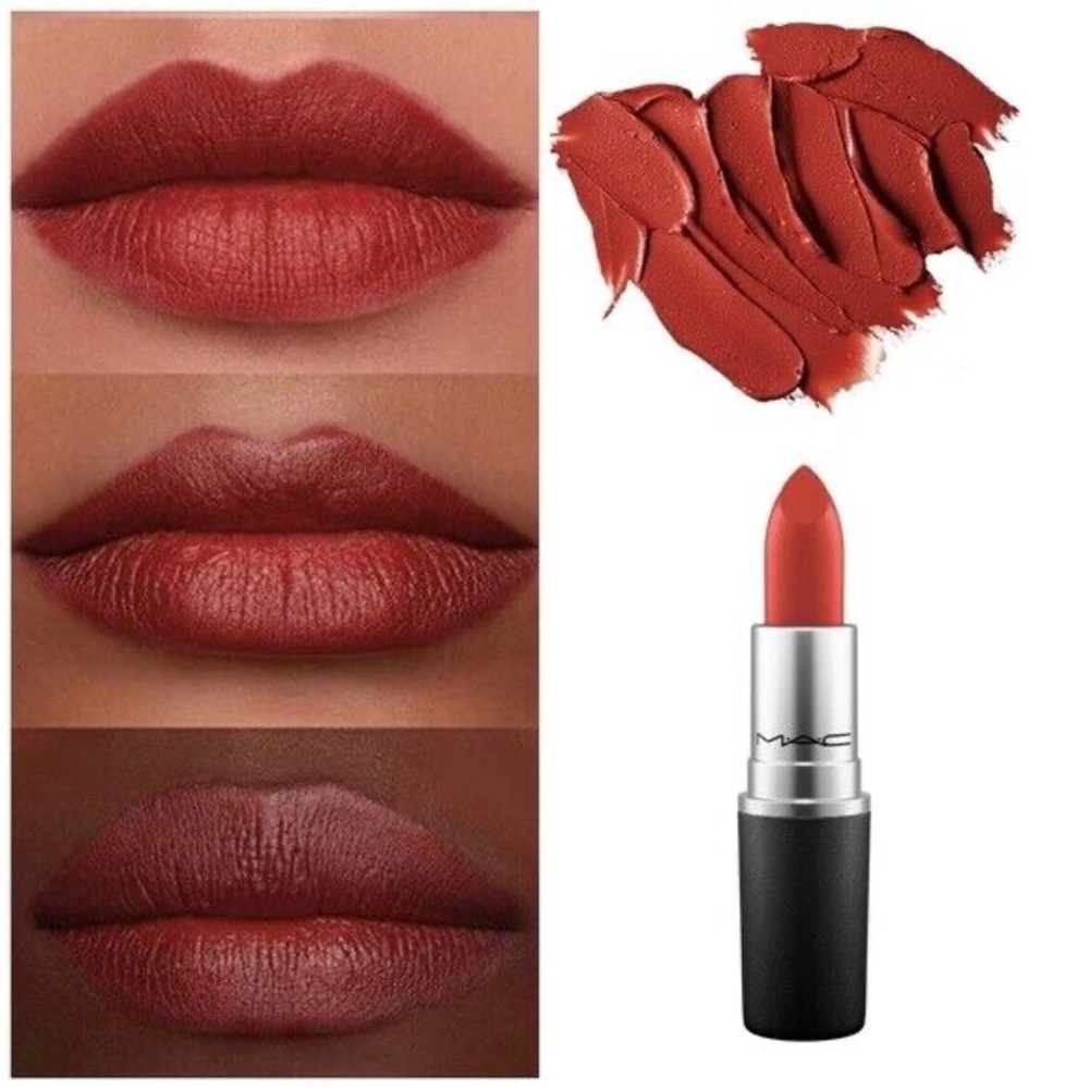 MAC M·A·Cximal Silky Matte Lipstick Chili Full Size NIB Warm Brick Red